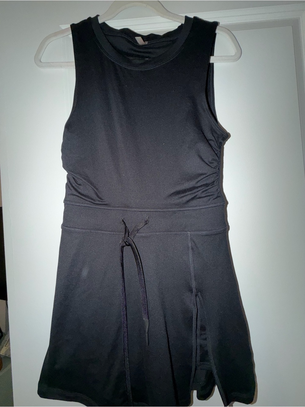 Free People Black Sleeveless Drawstring Waist Athletic Dress